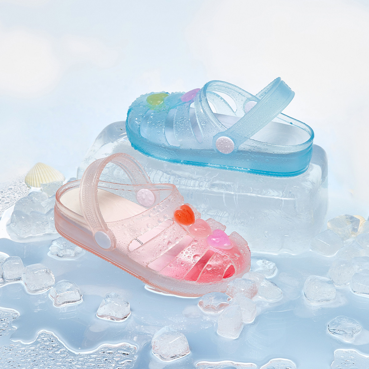 戴维贝拉儿童凉鞋女童拖鞋夏季新款沙滩鞋果冻透明婴儿宝宝水晶鞋,淘宝优惠券,粉丝福利购,淘宝优惠卷