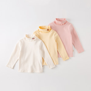 戴维贝拉女童打底衫高领T恤儿童打底衣女宝宝内搭女孩秋冬女大童