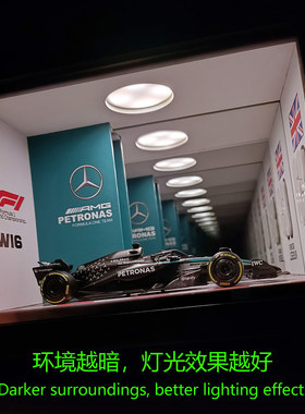 自带比美高赛车模型灯光画摆件