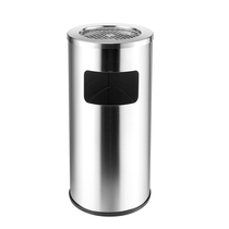 Stainless Steel Hotel Guesthouses Lobby Trash Cans Smoke Bucket With Ashtrays Smoking Bucket Elevator Mouth Veranda Vertical Bucket