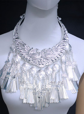 新款少数民族项圈苗银项链苗族项圈苗银饰品蝴蝶项圈夸张饰品舞台