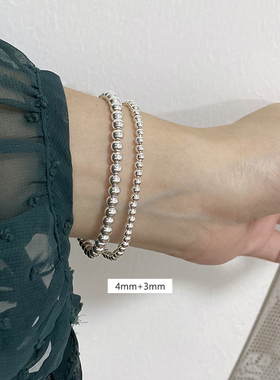 万能百搭款999足银简洁风手链