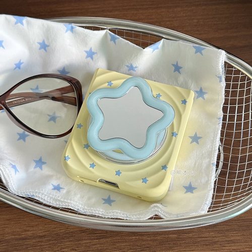 可爱镜面星星支架适用小米Mixflip2手机壳华为PuraX三星ZFLIP7/6/5磁吸保护套pocket波漾OPPOn3flip荣耀Vflip - 图1