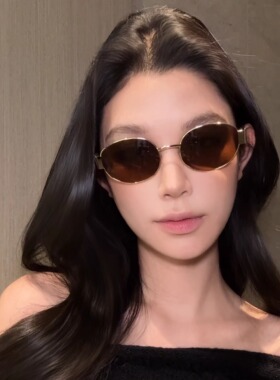 弗瑞姆金色金属椭圆猫眼墨镜