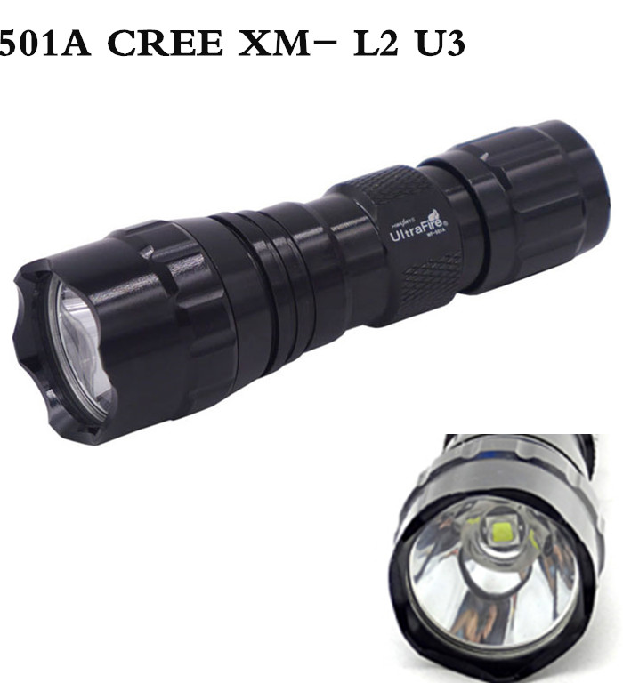 UltraFire WF-501A CREEQ5 L2 V3白光LED强光手电筒16340电池充电 - 图0