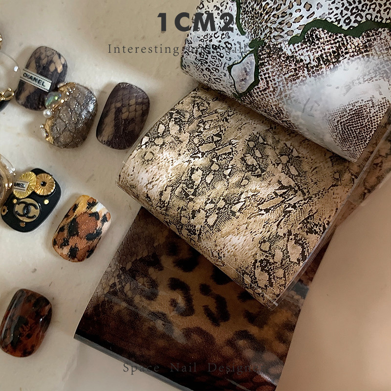 1CM2原创美甲 复古老钱小香风格豹纹 指甲秋冬饰品贴纸转印纸饰品,淘宝优惠券,粉丝福利购,淘宝优惠卷