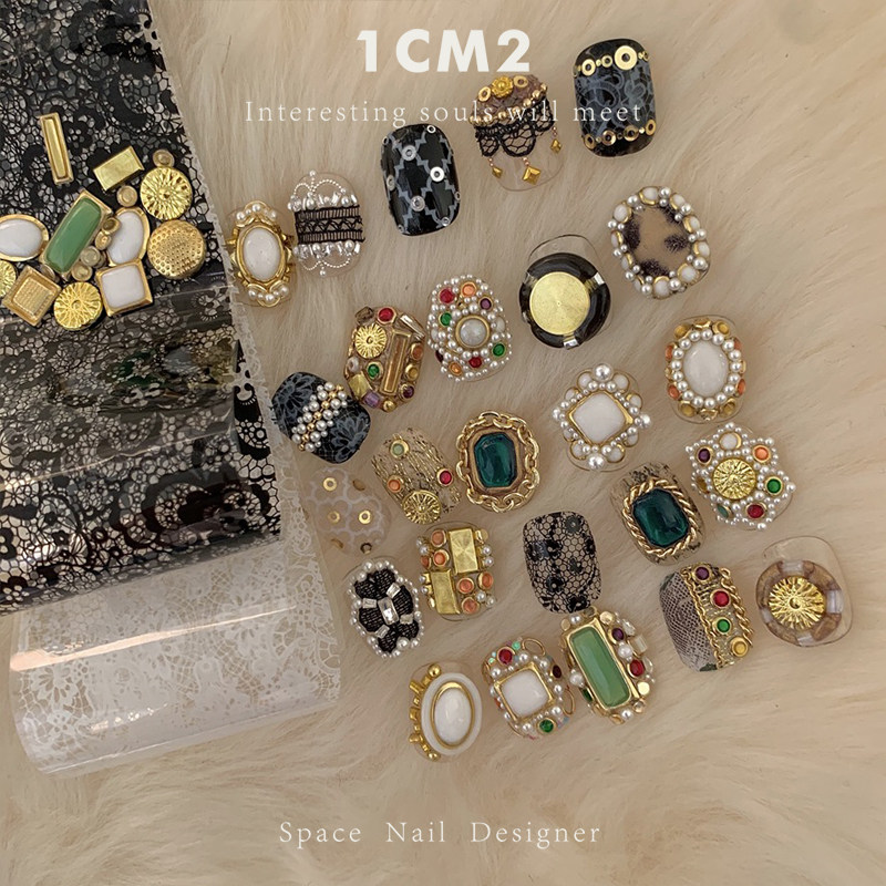 1CM2原创美甲 中古老钱蕾丝 秋冬指甲柳丁钢板印花贴纸 饰品合集,淘宝优惠券,粉丝福利购,淘宝优惠卷