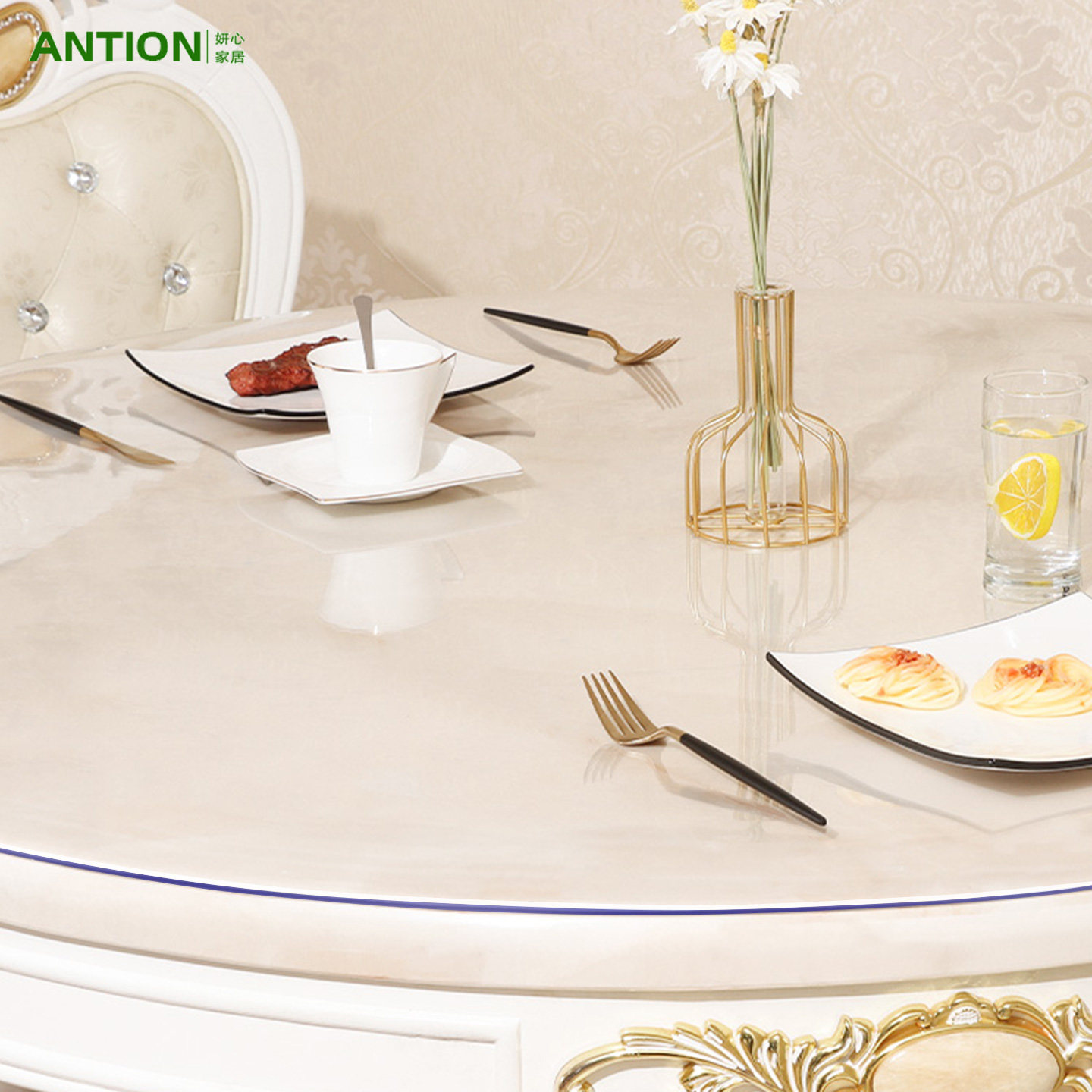 圆桌桌垫透明pvc餐桌垫圆形桌布家用桌子桌面垫防水防油防烫免洗,淘宝优惠券,粉丝福利购,淘宝优惠卷