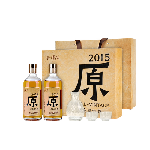 会稽山绍兴黄酒 2015年冬酿原酒礼盒700ml*2瓶无焦糖色黄酒礼盒装 - 图3