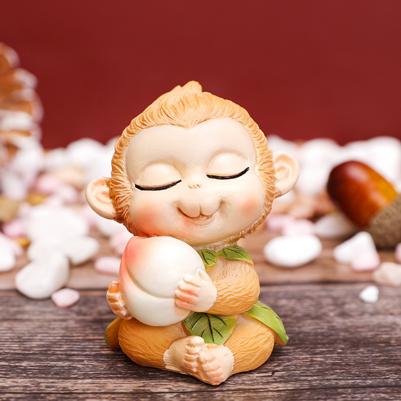 迷你齐天大圣孙悟空摆件摇头汽车车摆创意可爱家居桌面小装饰品 - 图1