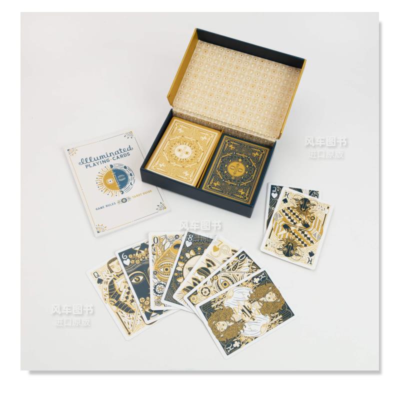 【现货】发光的扑克牌套装：两副牌及游戏规则 Illuminated Playing Card Set : Two Decks with Game Rules文创原版进口Caitlin - 图3