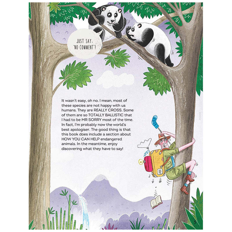 【现货】动物采访：熊猫与其它濒危动物 Interview with a Panda: and Other Endangered Animals Too 原版英文儿童绘本图书书籍,淘宝优惠券,粉丝福利购,淘宝优惠卷