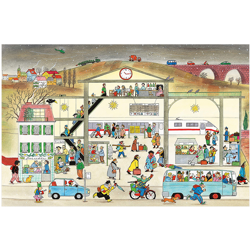 【预售】【PRESTEL】All Around Bustletown: Winter 熙熙攘攘:冬天 英文原版童书 插图大开本 冬天的生活、工作和娱乐 进口正版书 - 图2