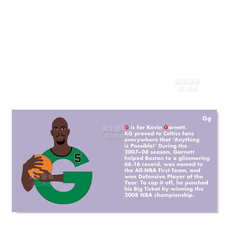 【预 售】凯尔特人传奇字母表Celtics Legends Alphabet英文运动 原版图书进口外版书籍Beck Feiner Alphabet Legends - 图1