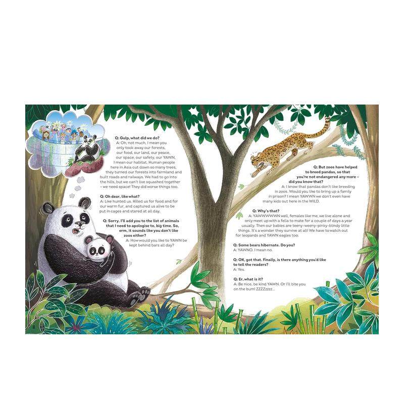 【现货】动物采访：熊猫与其它濒危动物 Interview with a Panda: and Other Endangered Animals Too 原版英文儿童绘本图书书籍,淘宝优惠券,粉丝福利购,淘宝优惠卷