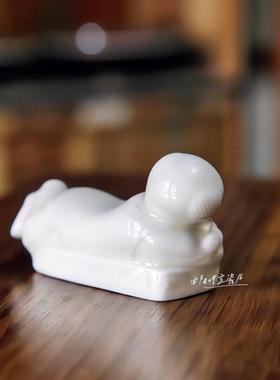 定瓷摆件定窑迷你孩儿枕摆放支架