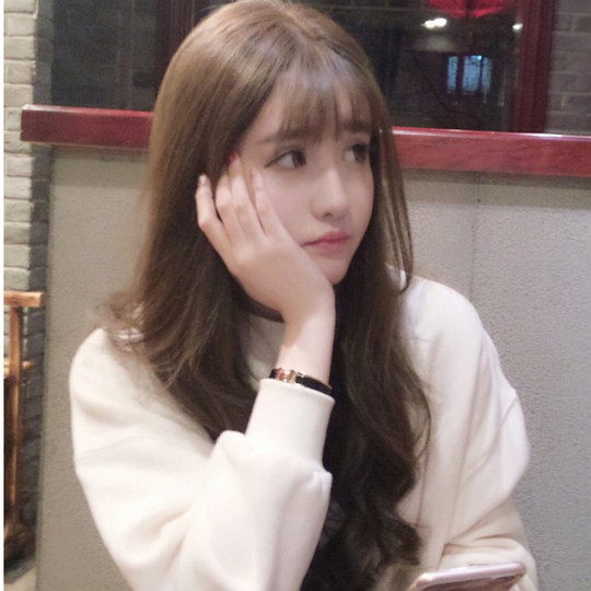 Cute style new internet celebrity Korean style fluffy natural wig