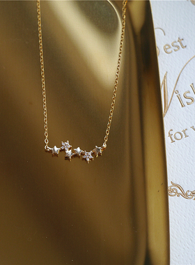 洗澡可带星星水钻吊坠女14k包金