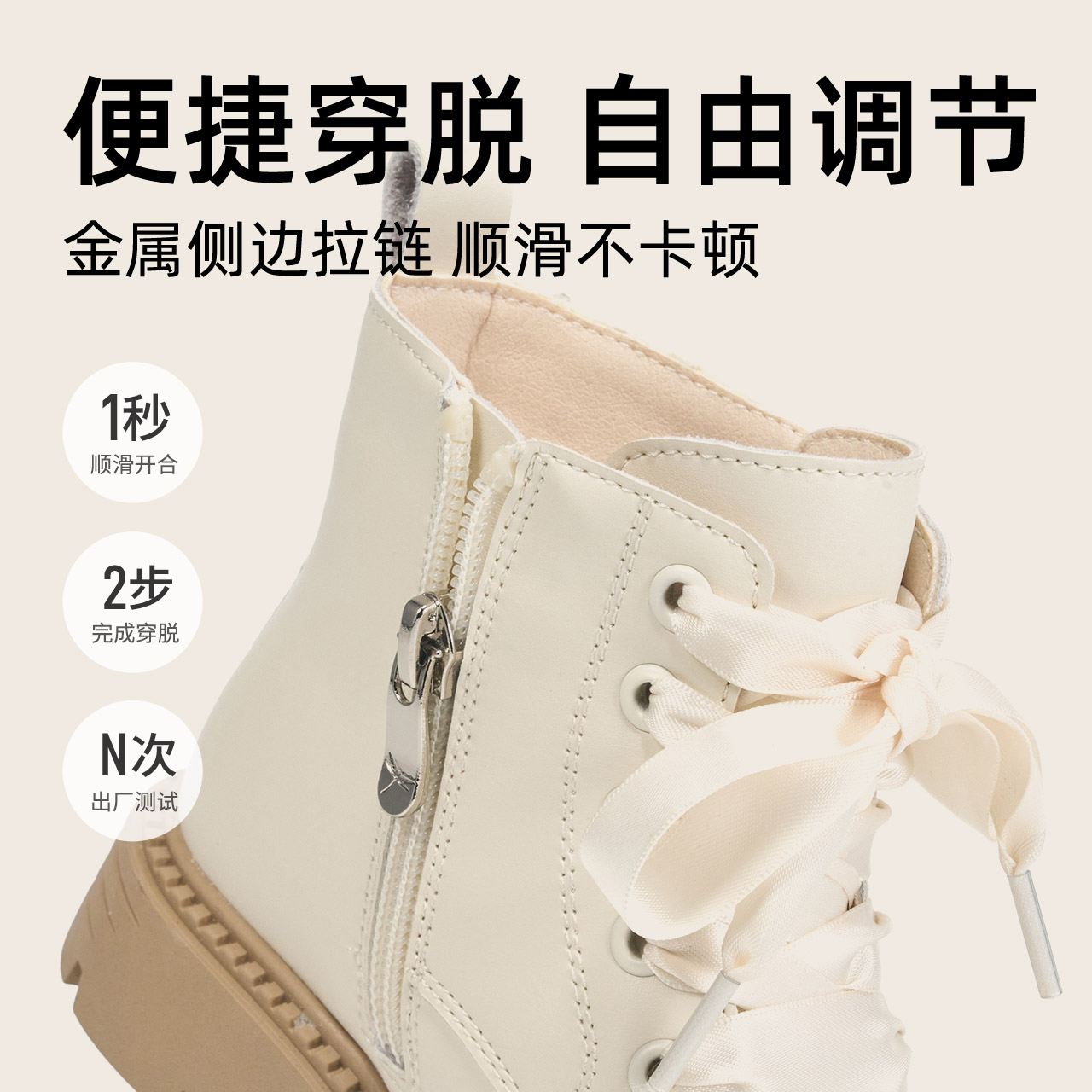 红蜻蜓儿童马丁靴女童短靴2024冬季新款皮靴中小童宝宝蝴蝶结靴子