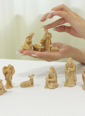 宗教马槽套十家居装饰树脂摆件客