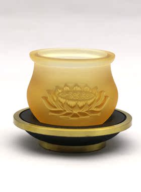 台湾纯铜琉璃佛字大小号供水杯