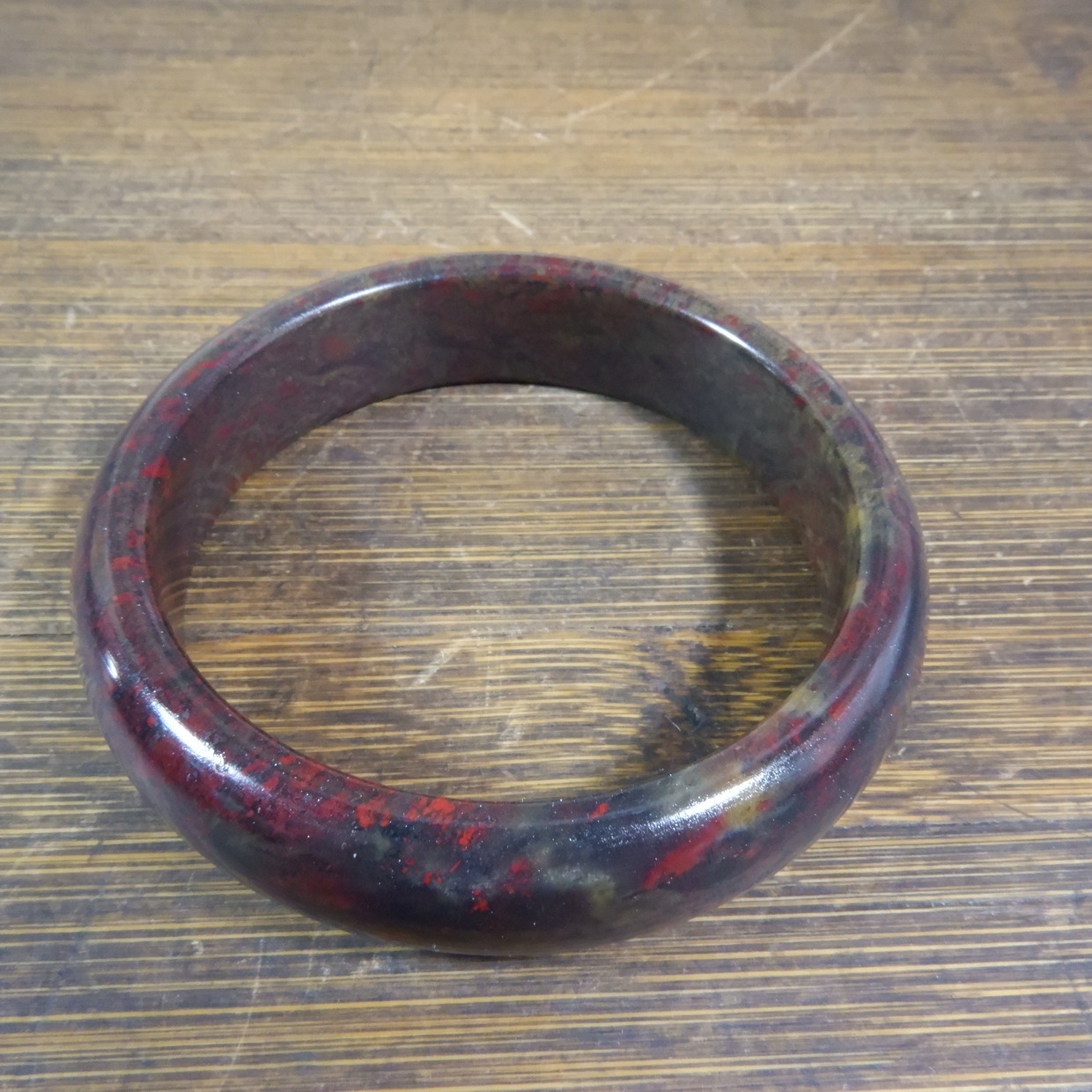 10376号 新疆哈密红伊丁陨石手镯 有磁性 圈口61mm