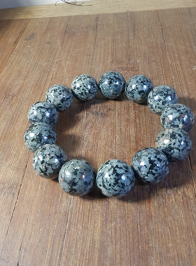 3336号 新疆哈密乌兰花陨石手链 手串 18mm 强磁性