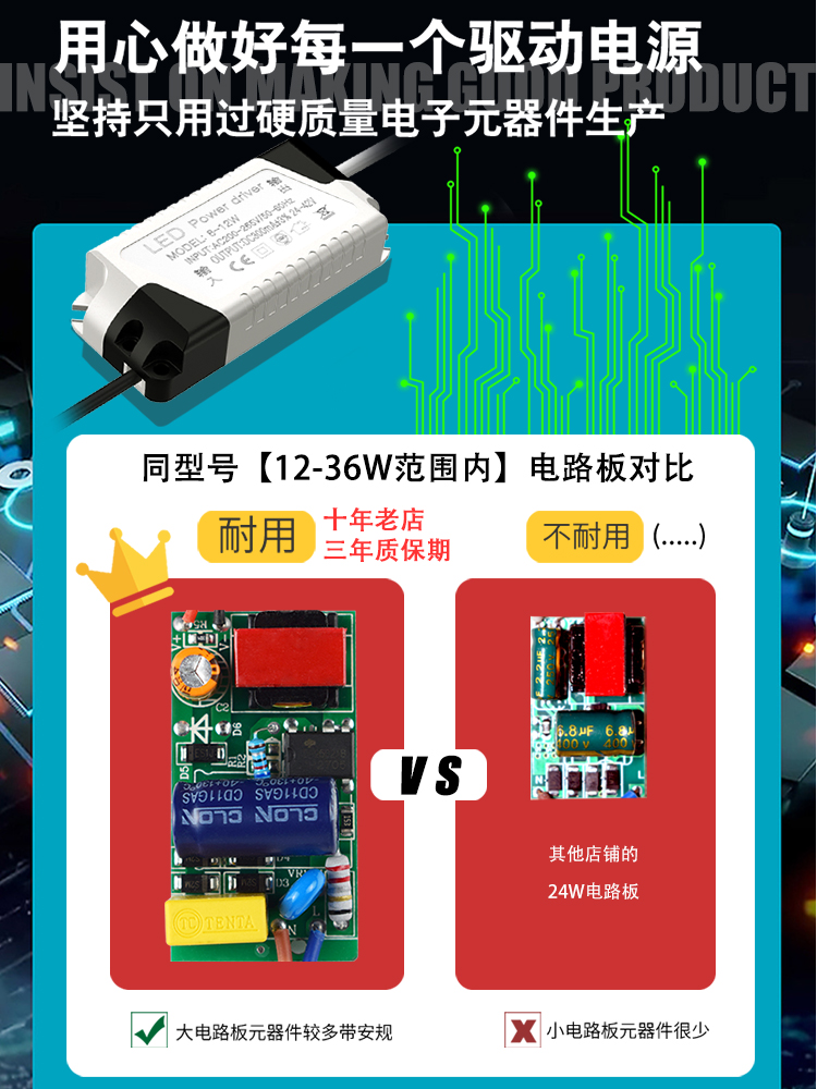 DC公母接头led恒流驱动电源driver筒灯整流变压器射灯镇流器启动 - 图2