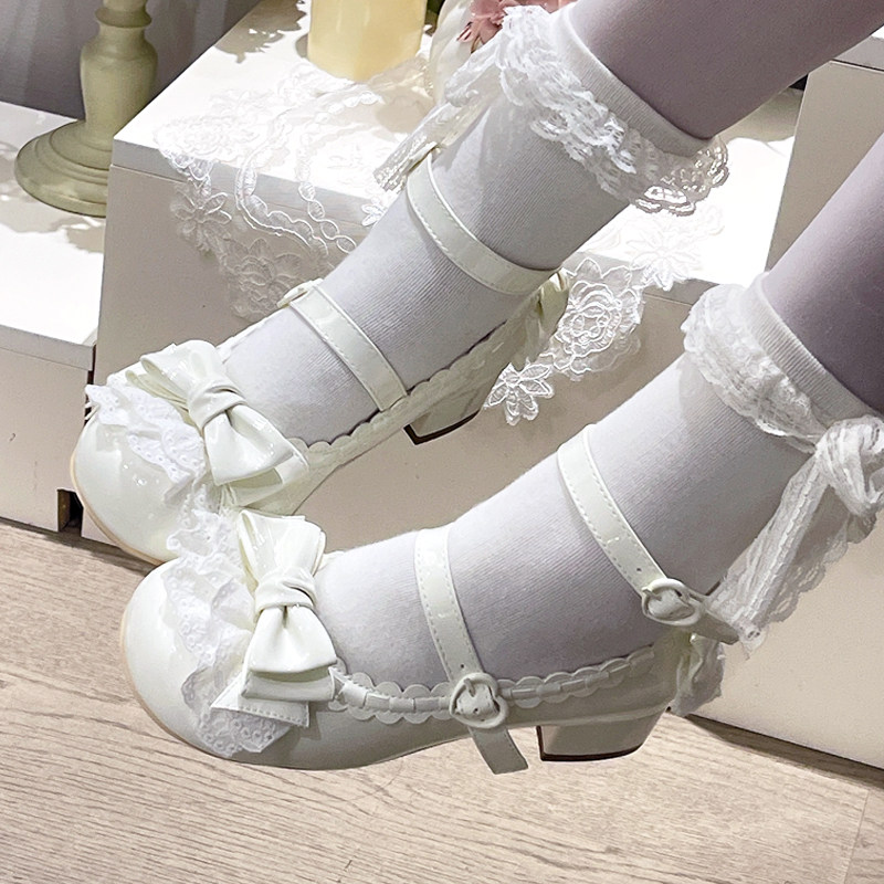 【现货奶奶糕低跟版】久久lolita原创蝴蝶结圆头公主洛丽塔女鞋,淘宝优惠券,粉丝福利购,淘宝优惠卷