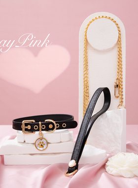 【BAY高端定制】真皮项圈贝母小狗puppy女颈带K9脖圈定制choker