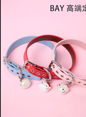 高端定制真皮项圈女颈带铃铛