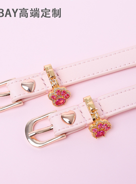 【BAY高端定制】牛皮猫咪钻石小爪puppy女手环K9定制choker