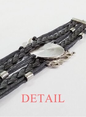 艺术画黑色永恒礼品皮革手链