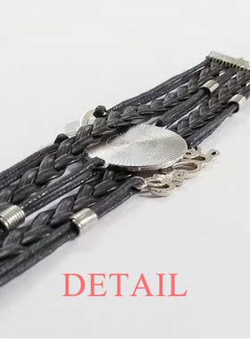 国旗黑色永恒礼品皮革手链