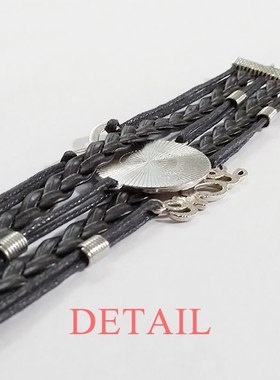 美国黑色永恒礼品皮革手链