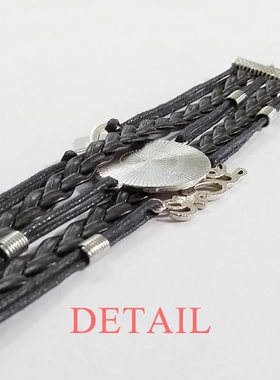 元素黑色永恒礼品皮革手链