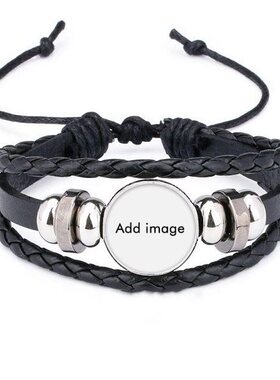 牙买加国徽皮革礼品编制手链