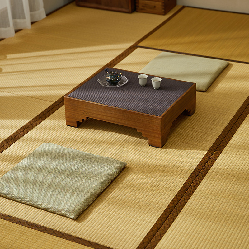 绘家「成吉」新中式日式实木飘窗桌榻榻米禅意茶几沙比利木家用桌 - 图0