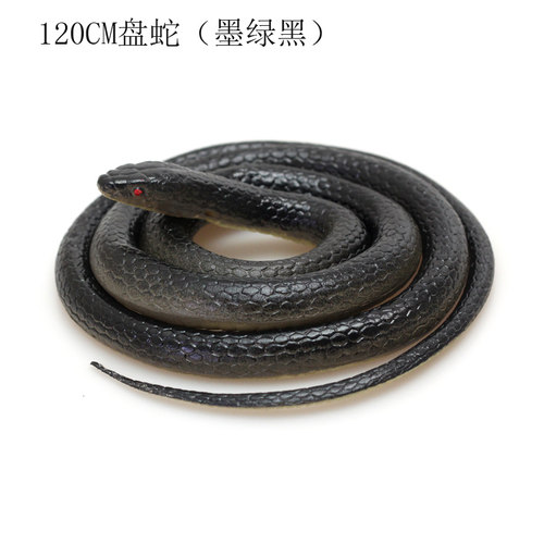 黑色大蛇整蛊吓人恶搞蛇玩具假蛇塑胶仿真水蛇整人礼物道具万圣节 - 图1