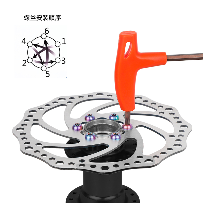 碟片安装钛螺丝数控加工M5*10梅花T25槽螺栓自行车Gr5钛合金TC4-图3