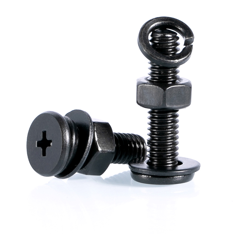 黑色304不锈钢十字扁平头螺丝螺母平弹垫套装组合CM2M2.5M3M4M5M6 - 图0