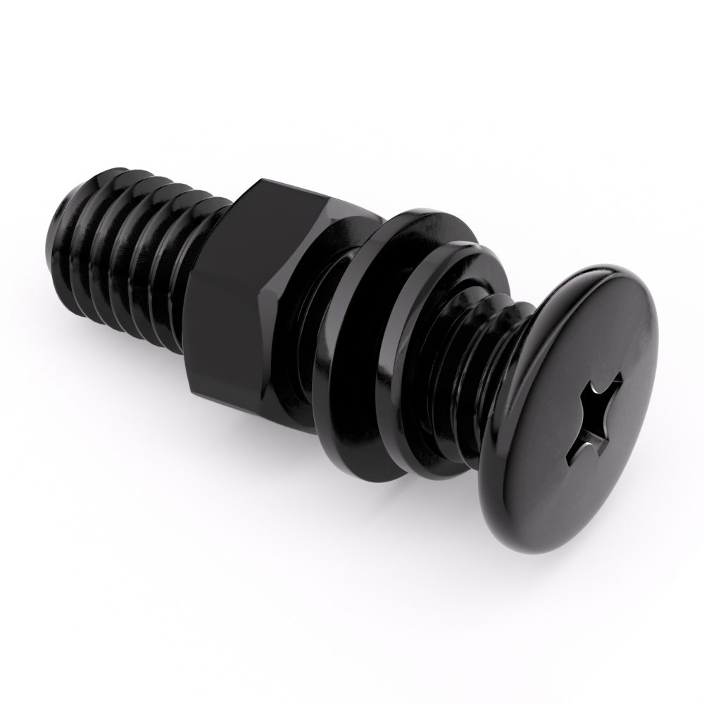 黑色304不锈钢十字扁平头螺丝螺母平弹垫套装组合CM2M2.5M3M4M5M6 - 图3