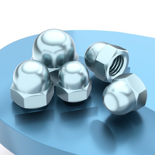 X镀锌盖形螺母盖型螺帽装饰带帽美制盖型整体M3M4M5M6M8M10M12M14 - 图0