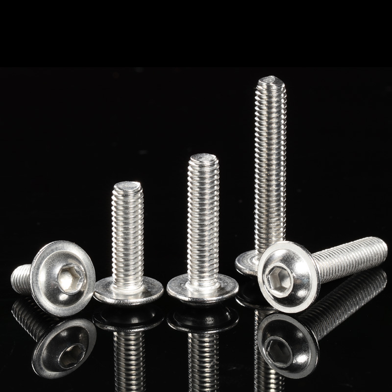 X304大头带垫内六角法兰面机螺丝钉半圆头盘头M3M4M5M6M8M10 - 图1