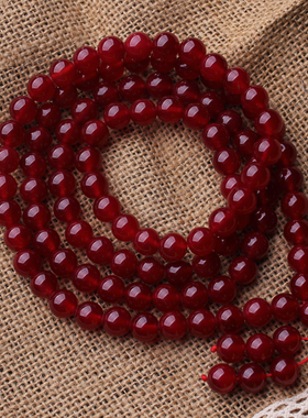 深酒红色玛瑙108颗念珠毛衣链