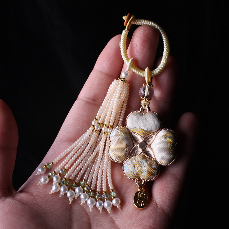 四叶草宋锦非遗成品挂件流苏包挂古风汉服挂饰车挂配饰钥匙扣挂坠,淘宝优惠券,粉丝福利购,淘宝优惠卷