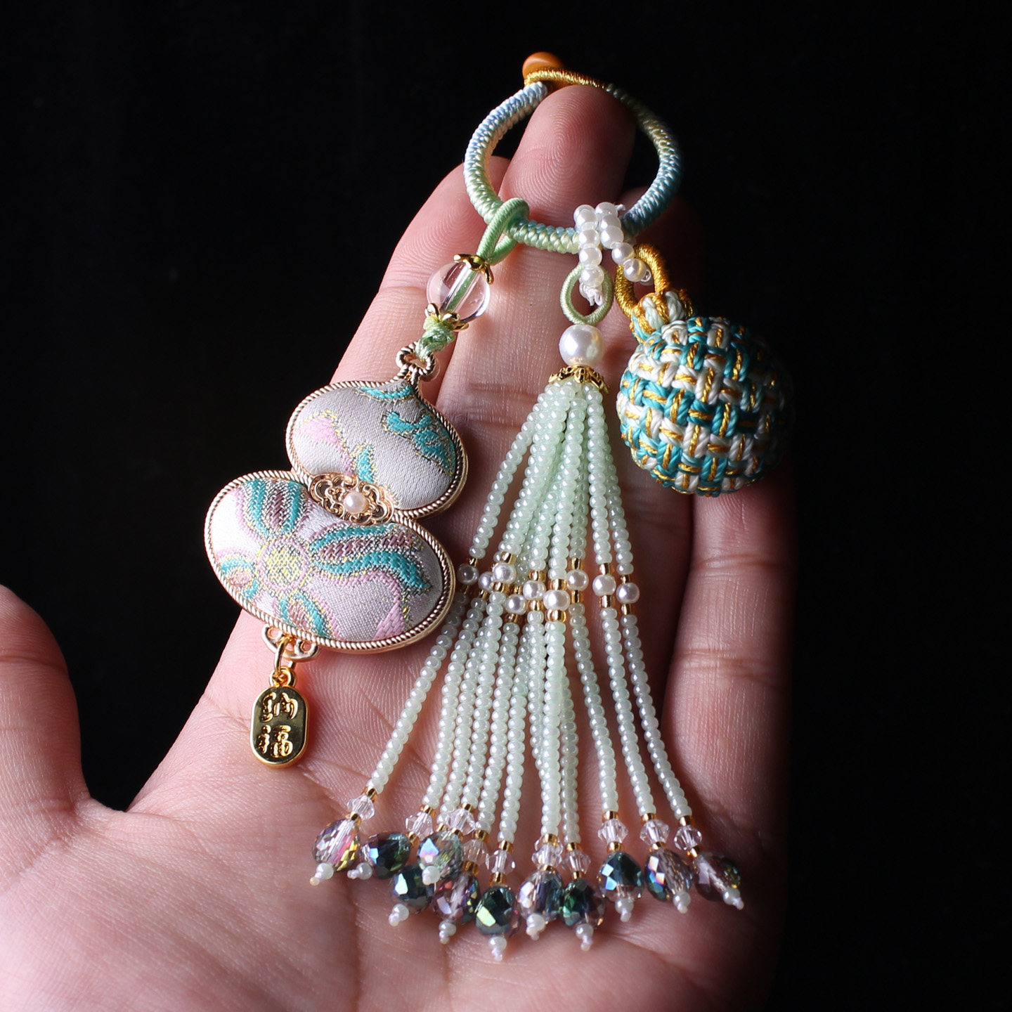 非遗宋锦成品葫芦包包压襟挂件流苏穗子编织有球必应汉服车钥匙扣,淘宝优惠券,粉丝福利购,淘宝优惠卷