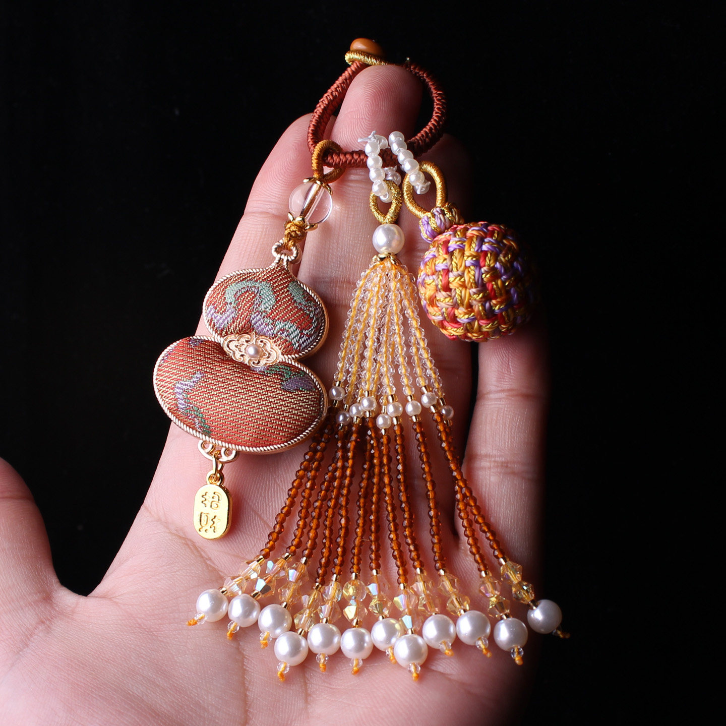 非遗宋锦双面葫芦包包挂件压襟流苏穗子有球必应车挂汉服钥匙吊坠,淘宝优惠券,粉丝福利购,淘宝优惠卷