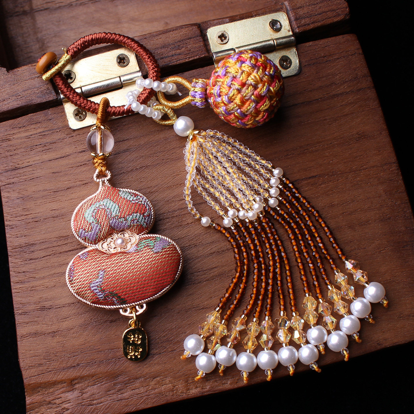 非遗宋锦双面葫芦包包挂件压襟流苏穗子有球必应车挂汉服钥匙吊坠,淘宝优惠券,粉丝福利购,淘宝优惠卷