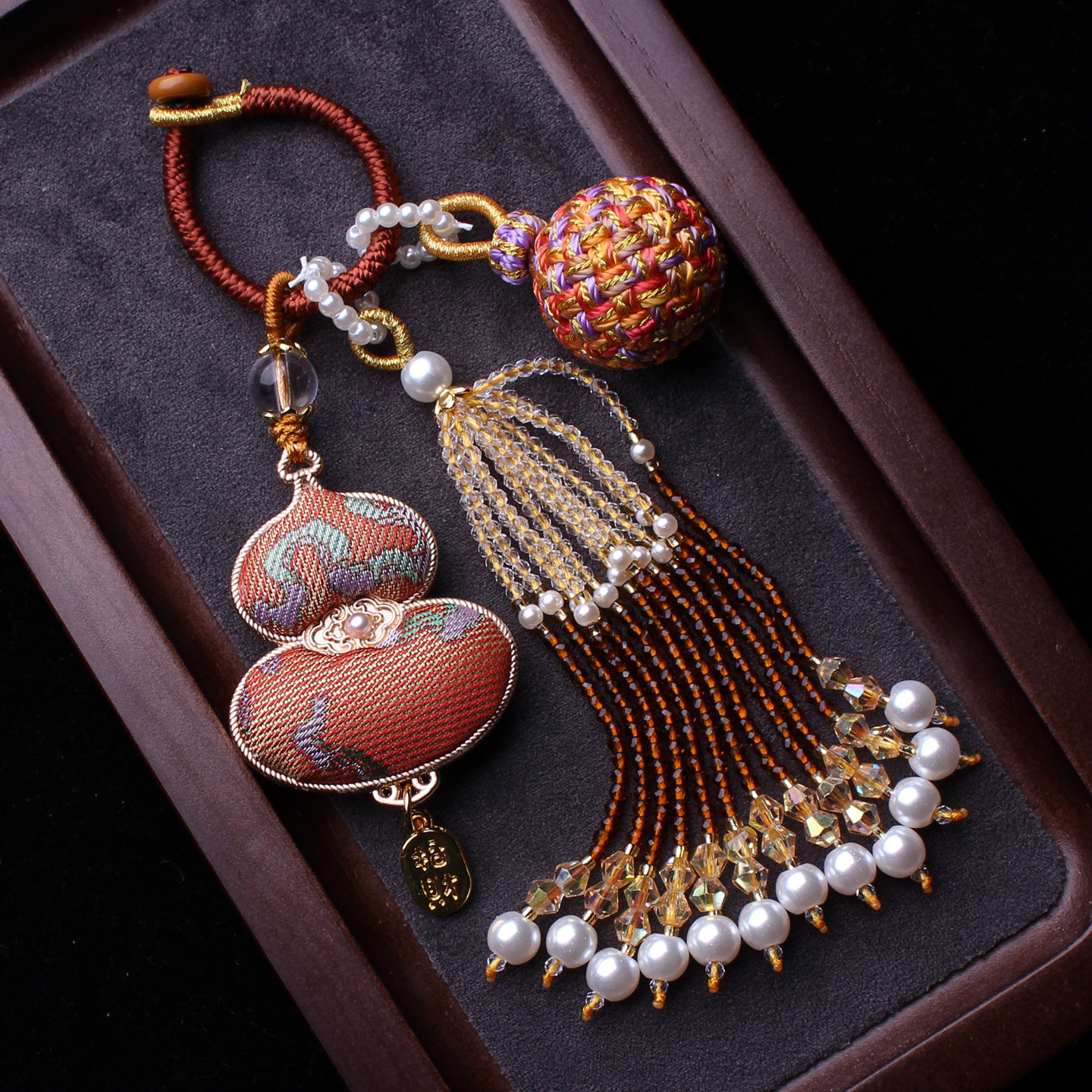 非遗宋锦双面葫芦包包挂件压襟流苏穗子有球必应车挂汉服钥匙吊坠,淘宝优惠券,粉丝福利购,淘宝优惠卷